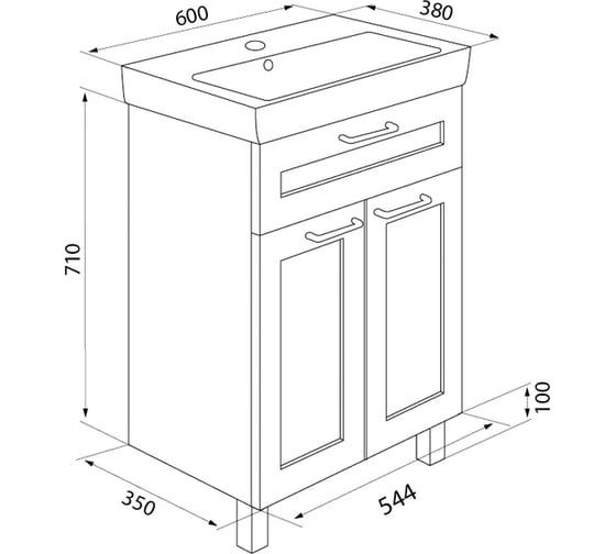 Мебельный умывальник IDDIS 003 60 см 0036000i28
