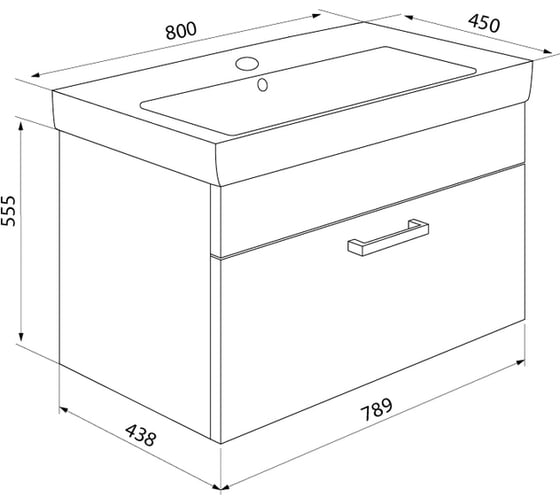 Мебельный умывальник IDDIS 001 80 см 0018000i28