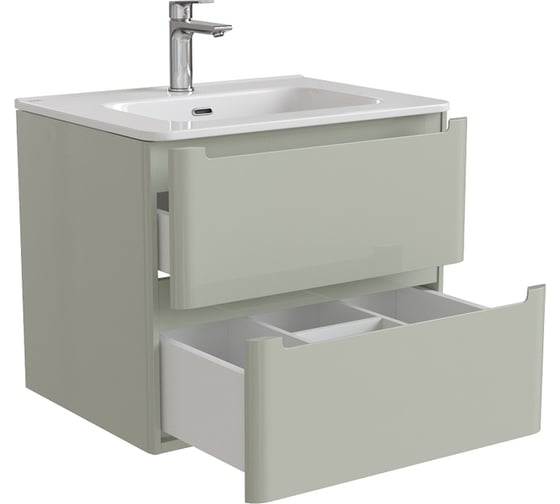 Тумба с умывальником IDDIS Edifice подвесная, 60 см, фисташково-серая EDI60G0i95K