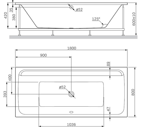 Акриловая ванна AM.PM Inspire 2.0 180х80 A0 W52A-180-080W-A