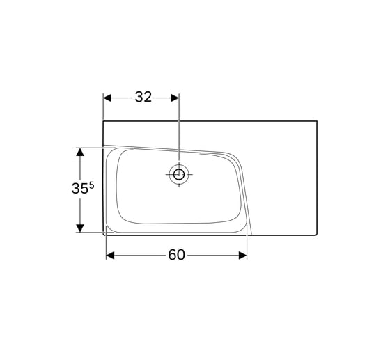 Раковина Geberit Keramag Xeno2 с полочкой справа, 90х48см 500.534.01.1 00000069266