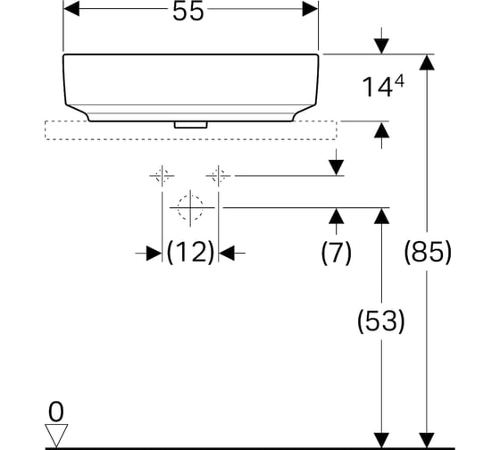 Накладная раковина Geberit VariForm прямоугольная 500.779.01.2 00000069096