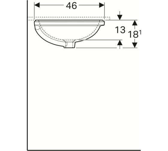Раковина Geberit VariForm с установкой под столешницу, овальная 500.752.01.2 00067108