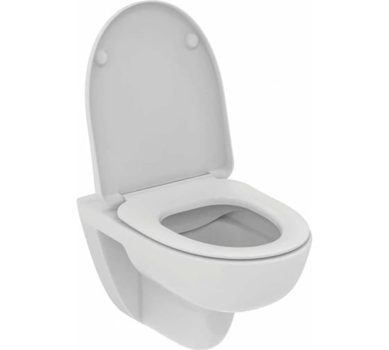 Промо-набор 3 в 1 Ideal Standard: встраиваемая инсталляция для монтажа подвесных унитазов; механическая панель смыва; подвесной унитаз в комплекте с сиденьем и крышкой t467701 с функцией плавного закрытия TM00014