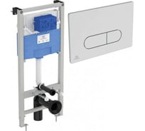 Промо-набор 3 в 1 Ideal Standard: встраиваемая инсталляция для монтажа подвесных унитазов; пневматическая панель смыва; подвесной унитаз в комплекте с сиденьем и крышкой с функцией плавного закрытия TM0019