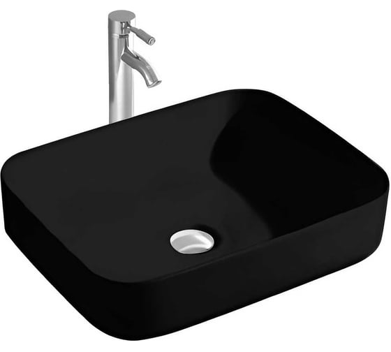 Раковина для установки на столешницу AQUATEK ВЕГА AQ5515-MB 500х390х130 мм, матовый черный 00000135033
