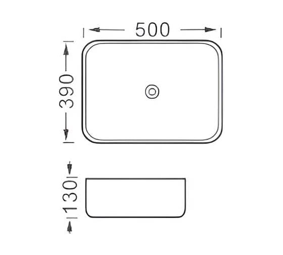 Раковина для установки на столешницу AQUATEK ВЕГА AQ5515-MW 500х390х130 аа, матовый белый 00000135032