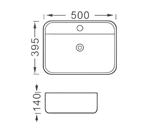 Раковина для установки на столешницу AQUATEK ВЕГА AQ5506-MW 500х395х140 мм, матовый белый 00000135035