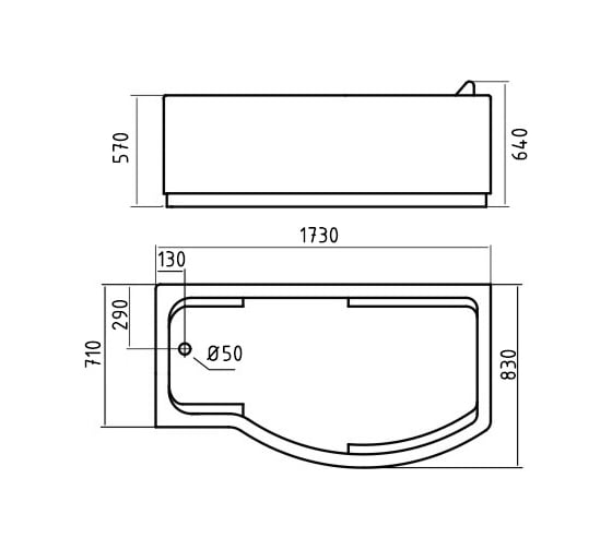 Акриловая ванна GEMY G9010 B L