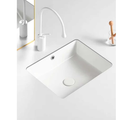 Встраиваемая снизу раковина Orange B02-500W санфарфор, белый глянец X218035215