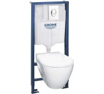 Система инсталляции Grohe Solido 4 в 1, с подвесным унитазом, сиденьем и панелью смыва 39441000
