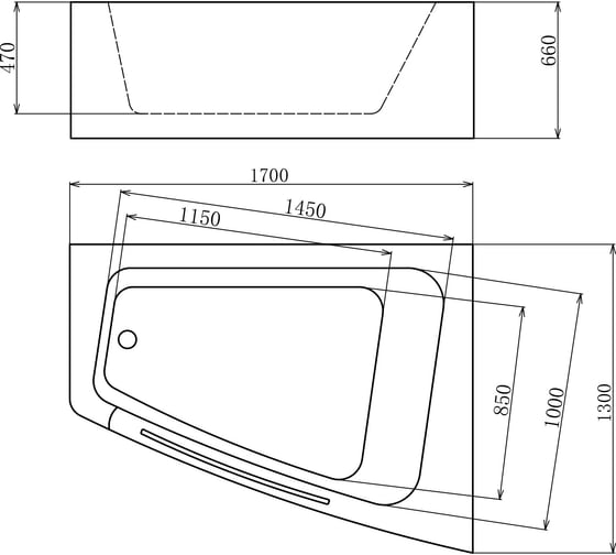 Акриловая ванна GEMY G9056 K R