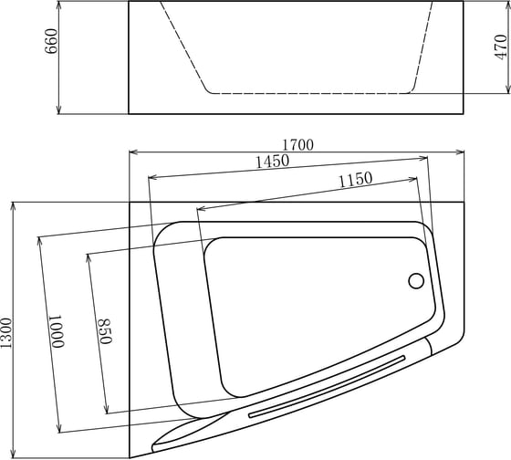Акриловая ванна GEMY G9056 K L