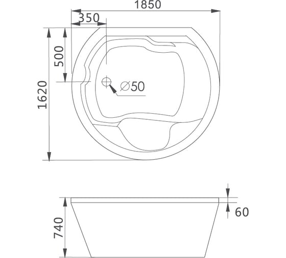 Акриловая ванна GEMY G9053 B