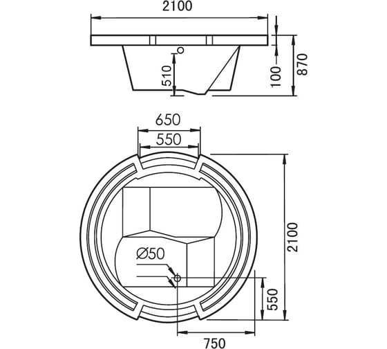Акриловая ванна GEMY G9060 B