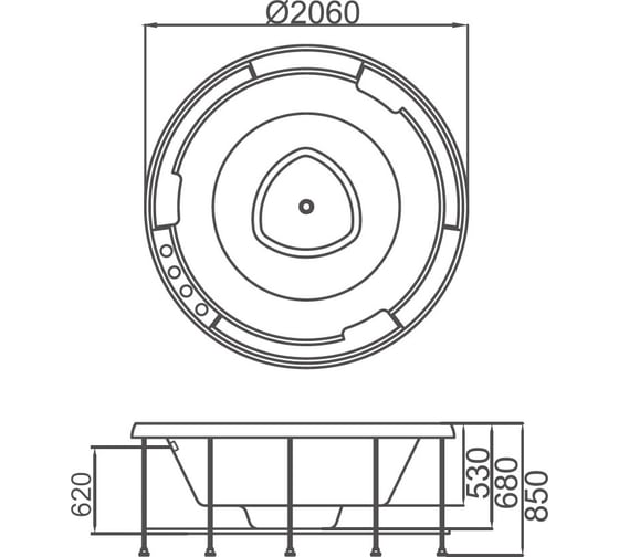 Акриловая ванна GEMY G9263 K