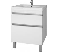 Тумба с раковиной напольная Dreja grace plus, 60 см, 2 ящика, с опорами, белый глянец - 99.0904-641587 99.0904K