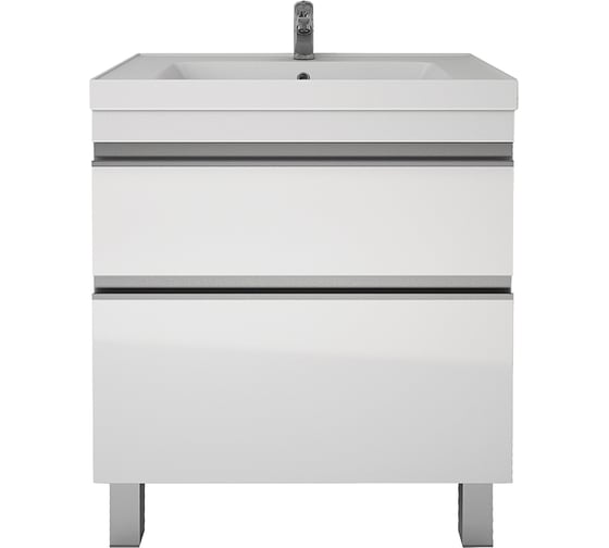 Тумба с раковиной напольная Dreja grace plus, 60 см, 2 ящика, с опорами, белый глянец - 99.0904-641587 99.0904K