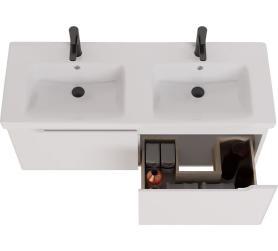 Подвесная тумба с раковиной Dreja w, 125 см, 2 ящика, белый глянец - 99.9400-641938 99.9400K