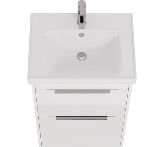 Подвесная тумба с раковиной Dreja prime, 60 см, 2 ящика, белый глянец - 99.9300-641587 99.9300K