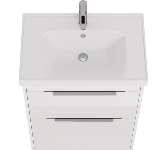 Подвесная тумба с раковиной Dreja prime, 70 см, 2 ящика, белый глянец - 99.9301-641600 99.9301K