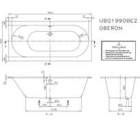 Ванна Villeroy & Boch UBQ199OBE2V-01 190x90 мм, с ножками, белая, материал акрил Quaryl 00000038546