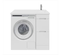 Напольная тумба для ванной комнаты Sanstar Толедо 40 с раковиной Даллас 100 правая, белая 427.1-1.4.1.КПДАЛ