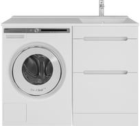 Напольная тумба для ванной комнаты Sanstar Толедо 50 с раковиной Персона 110 правая, белая 428.1-1.4.1.КППЕР