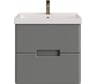 Подвесная тумба для ванной комнаты Sanstar Noche 50 с раковиной Фест 50, графит софт 421.1-1.4.1.КФЕС