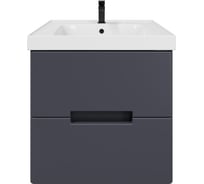 Подвесная тумба для ванной комнаты Sanstar Noche 60 с раковиной Грейс 60, графит софт 422.1-1.4.1.КГРЕ