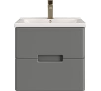 Подвесная тумба для ванной комнаты Sanstar Noche 60 с раковиной Миранда 60, графит софт 422.1-1.4.1.КМИР