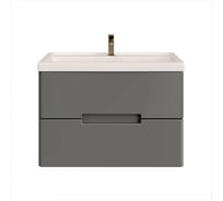 Подвесная тумба для ванной комнаты Sanstar Noche 80 с раковиной Фостер 80, графит софт 424.1-1.4.1.КФОС