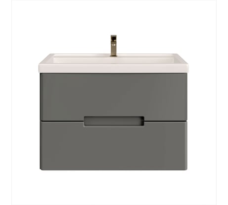 Подвесная тумба для ванной комнаты Sanstar Noche 70 с раковиной Фостер 70, графит софт 423.1-1.4.1.КФОС