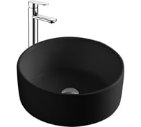 Раковина Aquatek 400х400х165 мм, для установки на столешницу, матовый черный AQ5118-MB 00000135040