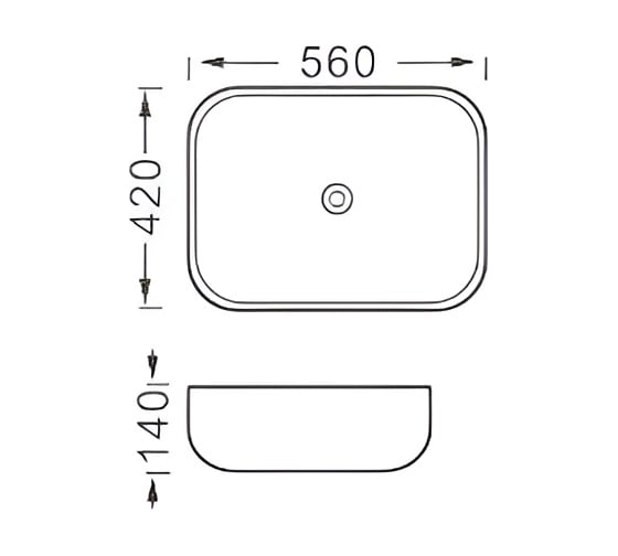 Раковина для установки на столешницу Aquatek 560х420х140 мм, матовый белый AQ5526-MW 00000135037