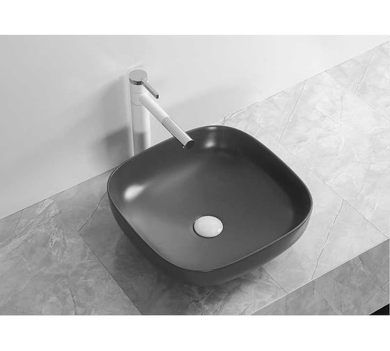 Накладная раковина Cerutti SPA 42 см, цвет матовый черный 9536