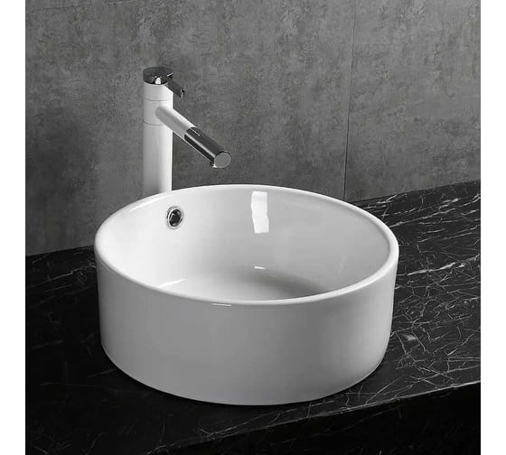 Накладная раковина Cerutti SPA 42 см, круглая, цвет белый 9859
