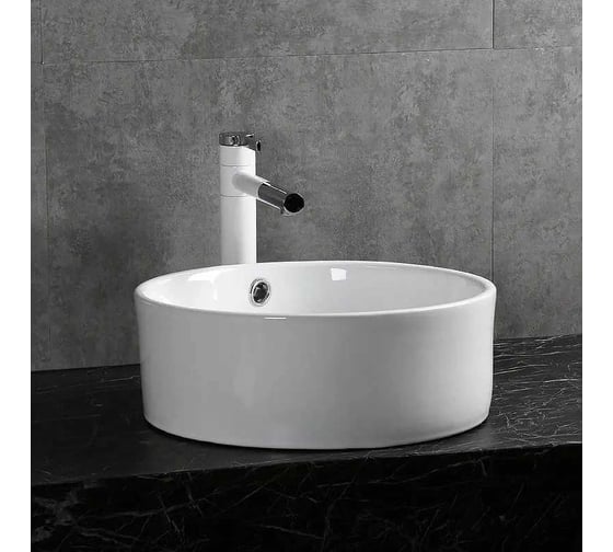 Накладная раковина Cerutti SPA 42 см, круглая, цвет белый 9859