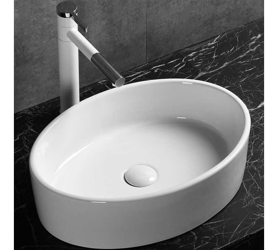 Накладная раковина Cerutti SPA 50 см, овальная, цвет белый 9858 1