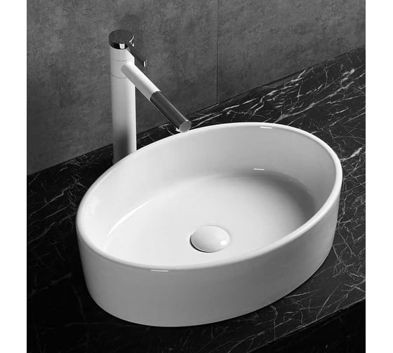Накладная раковина Cerutti SPA 50 см, овальная, цвет белый 9858