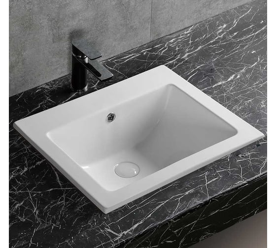 Накладная раковина Cerutti SPA 53 см, прямоугольная, цвет белый 9860