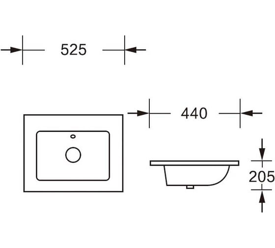 Накладная раковина Cerutti SPA 53 см, прямоугольная, цвет белый 9860