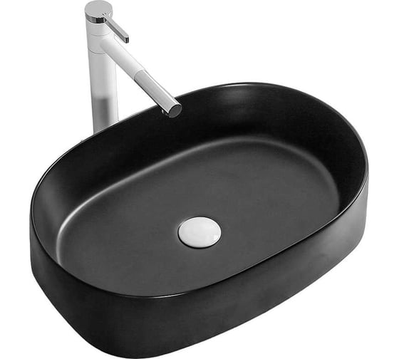 Накладная раковина Cerutti SPA 56 см, цвет матовый черный 9535 1