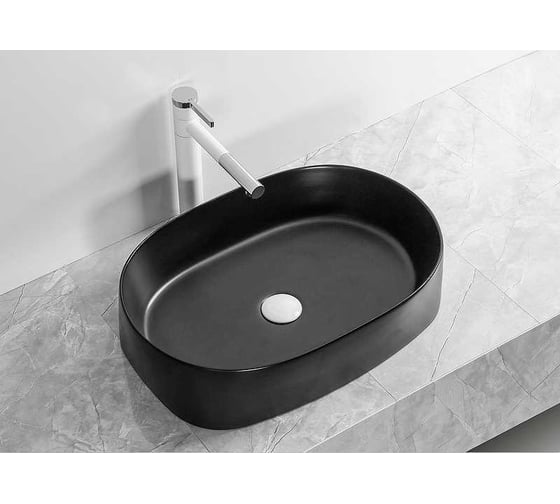 Накладная раковина Cerutti SPA 56 см, цвет матовый черный 9535