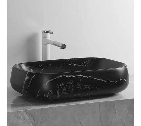 Накладная раковина Cerutti SPA 56 см, цвет матовый черный 9547