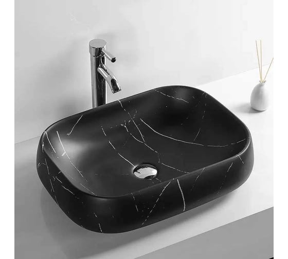 Накладная раковина Cerutti SPA 56 см, цвет матовый черный 9544