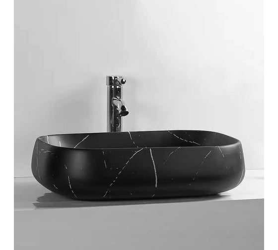 Накладная раковина Cerutti SPA 56 см, цвет матовый черный 9544