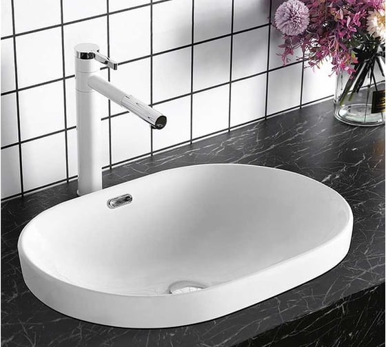 Накладная раковина Cerutti SPA 60 см, овальная, цвет белый 9861