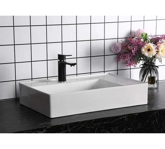 Накладная раковина Cerutti SPA 60 см, прямоугольная, цвет белый 9863