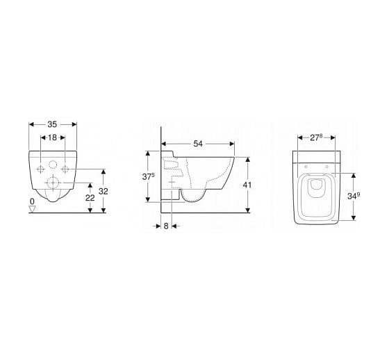 Подвесной унитаз GEBERIT Xeno2 Rimfree безободковый 500.500.01.1 00000069262